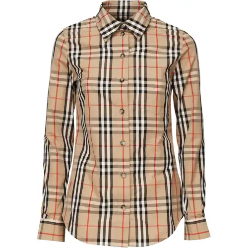 Burberry Checked Collared Long-Sleeved Shirt