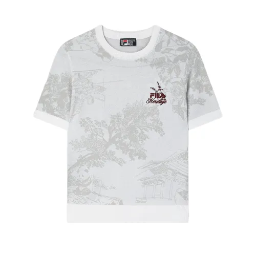 FILA Heritage Knitwear Women's Standard White Crew Neck Moderate
