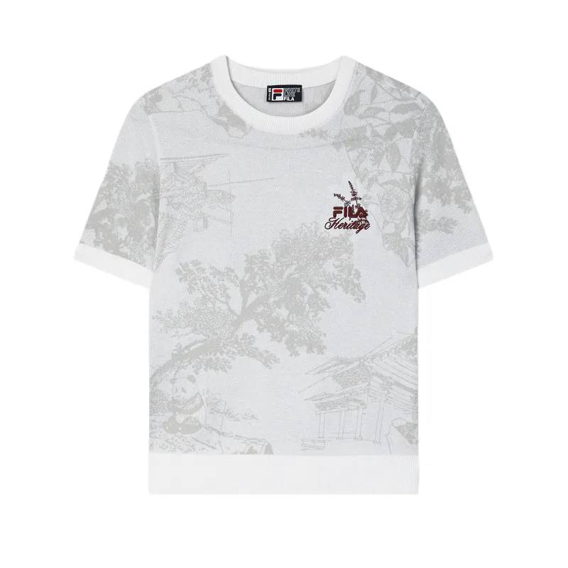 FILA Heritage Knitwear Women's Standard White Crew Neck Moderate
