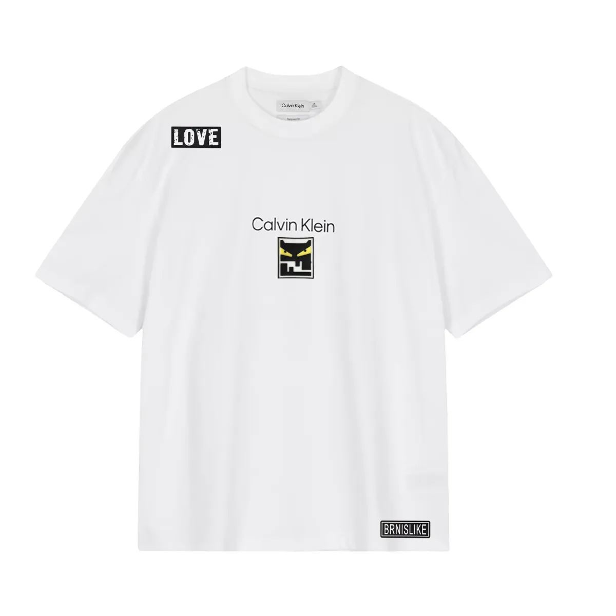 Calvin Klein T-Shirts Unisex White Crew Neck Moderate Straight Fit