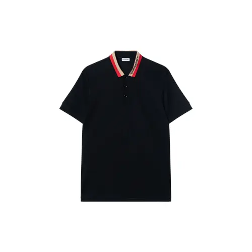 Burberry Logo Intarsia Knit Short Sleeved Polo Shirt