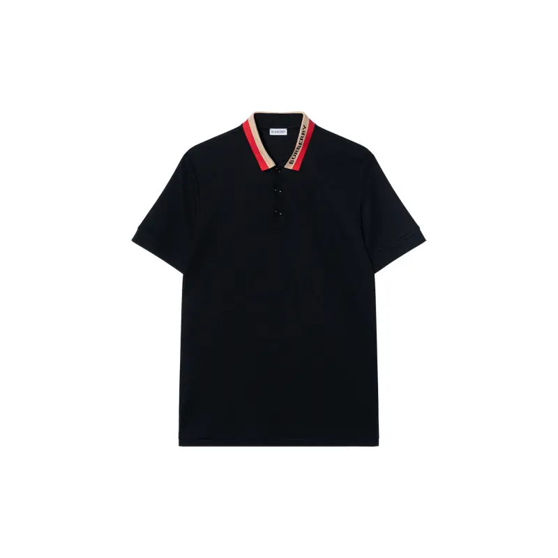 Burberry Logo Intarsia Knit Short Sleeved Polo Shirt