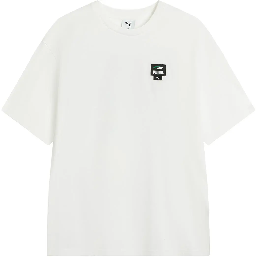 PUMA T-Shirts Men's White Crew Neck Moderate Straight Fit