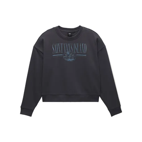 Vans Sweatshirts Women's Dark Gray Crew Neck Moderate Regular