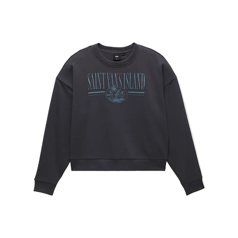 Vans Sweatshirts Women's Dark Gray Crew Neck Moderate Regular