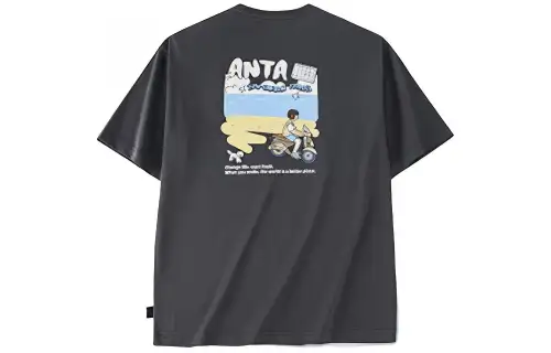 ANTA Life Collection T Shirts Unisex Black Crew Neck Moderate Straight Fit