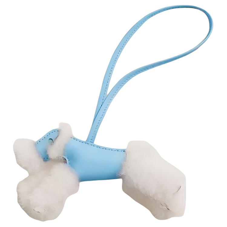 Женский брелок Hermes Budy 15 Fox Terrier (бежево-голубой)