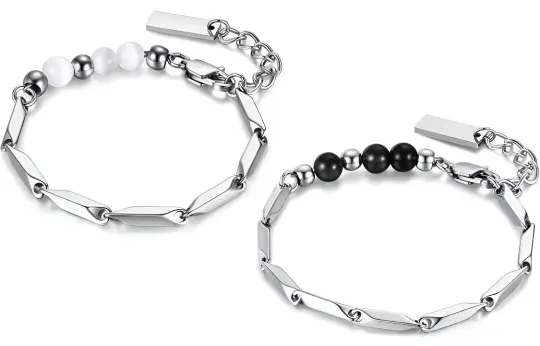 CIROCCO Glass Cat's Eye Silver Sheen Obsidian Bracelets Unisex