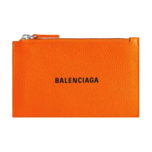 Balenciaga Cow Leather Card Holder Large Men's Orange