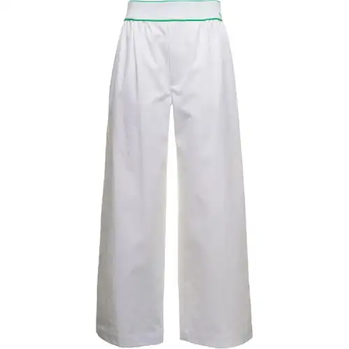 【Pre-Owned】logo-waistband wide-leg trousers