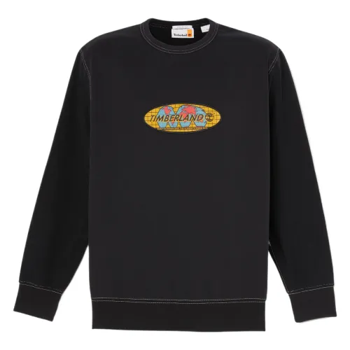 Timberland Sweatshirts Unisex Black Crew Neck Moderate Regular