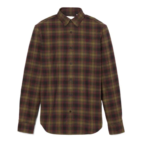 Timberland Shirts Men's Black Olive Lapel Moderate