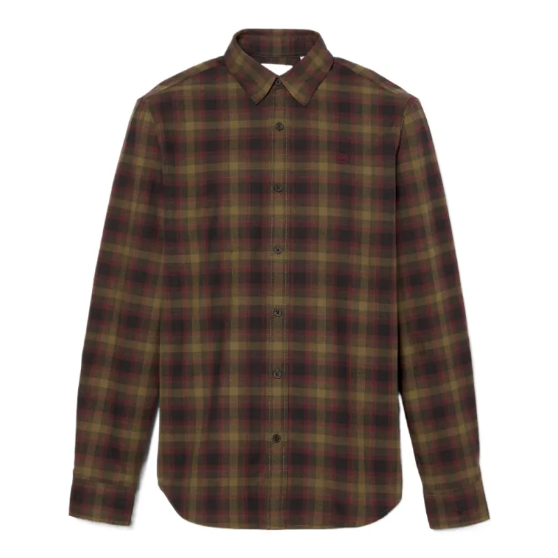 Timberland Shirts Men's Black Olive Lapel Moderate