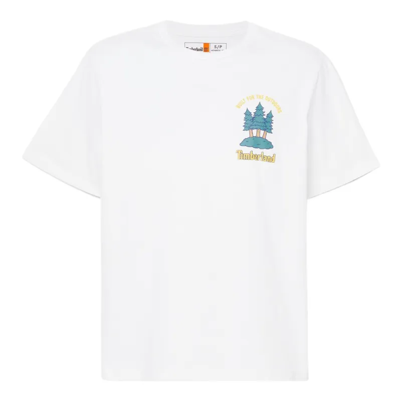 Timberland T Shirts Unisex White Crew Neck Moderate Straight Fit