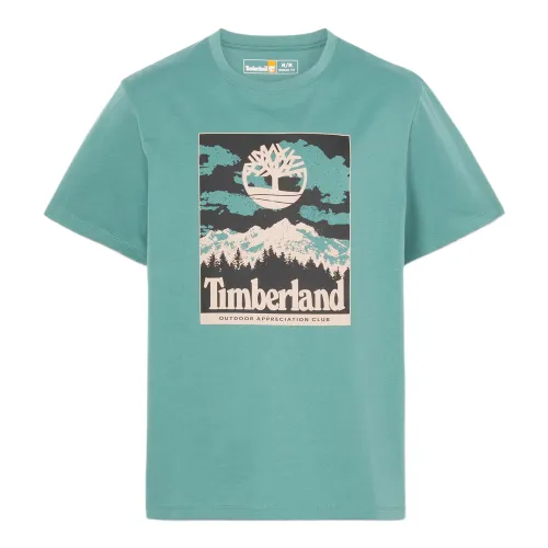 Timberland T Shirts Men's Turquoise Crew Neck