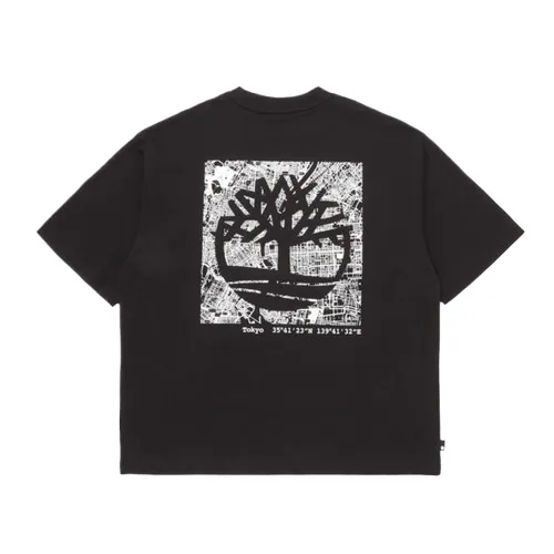 Timberland T Shirts Unisex Black Crew Neck Moderate Straight Fit