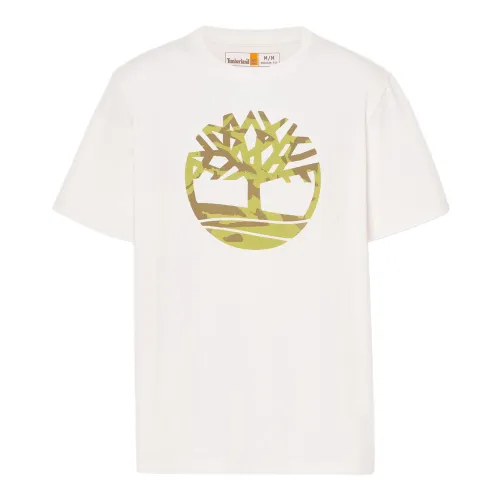 Timberland T Shirts Men's Ecru Crew Neck