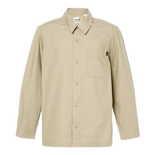 Timberland Shirts Men's Light Brown Lapel Moderate Shirt