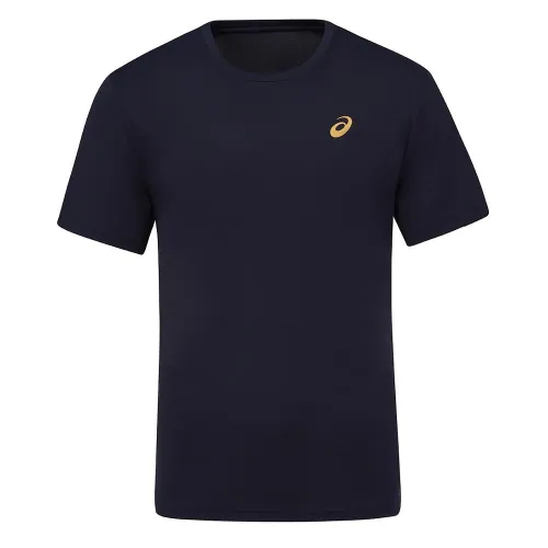 ASICS T Shirts Unisex Black Crew Neck Moderate