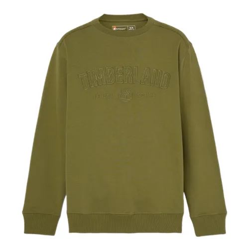 Timberland Sweatshirts Men's Green Crew Neck Moderate