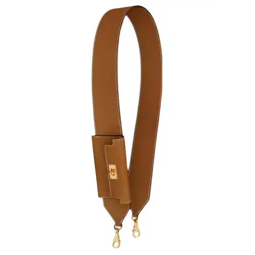 HERMES Swift And Epsom Calfskin Shoulder Strap Bag Strap Women's Gold