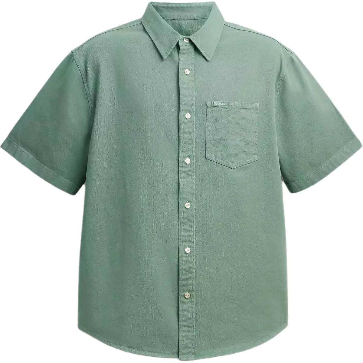 COACH Shirts Men's Green Lapel Moderate