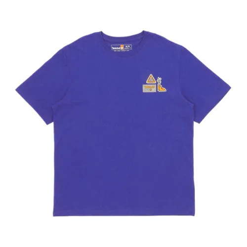 Timberland T Shirts Unisex Blue Purple Crew Neck Moderate