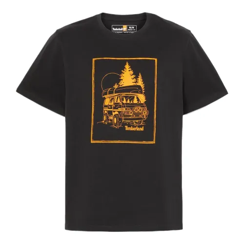 Timberland T Shirts Men's Black Crew Neck Moderate