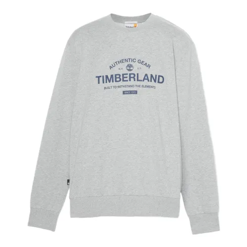 Timberland Sweatshirts Men's Gray Crew Neck Moderate