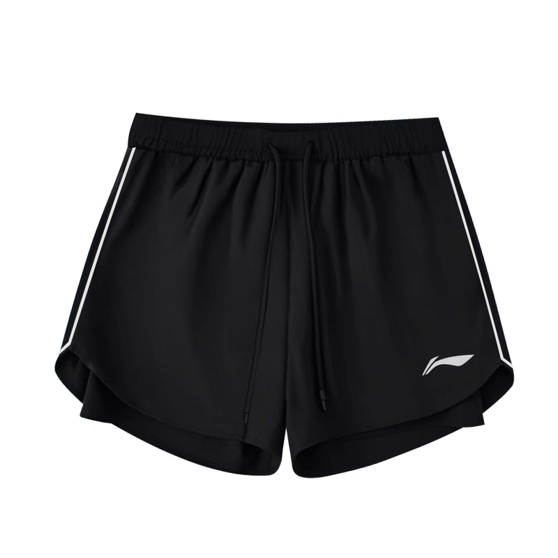 Li Ning Sports Shorts Women’s Classic Black Women’s Fit Thin Mock Two Piece