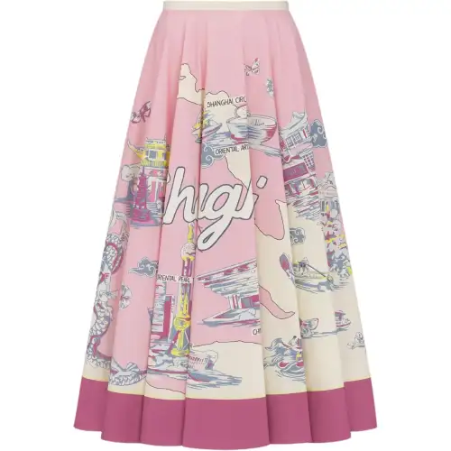 DIOR Casual Long Skirts Women's Pink Moderate Mid Length Other