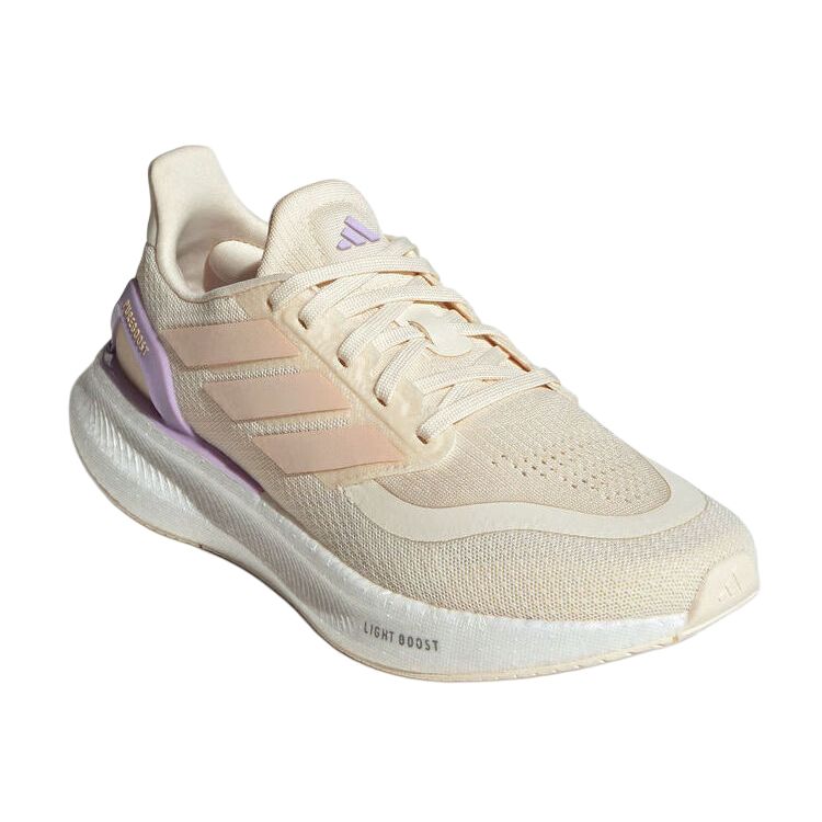 Adidas PUREBOOST 5 Abrasion Resistant Low top Racing Running Shoes Women’s Beige Purple