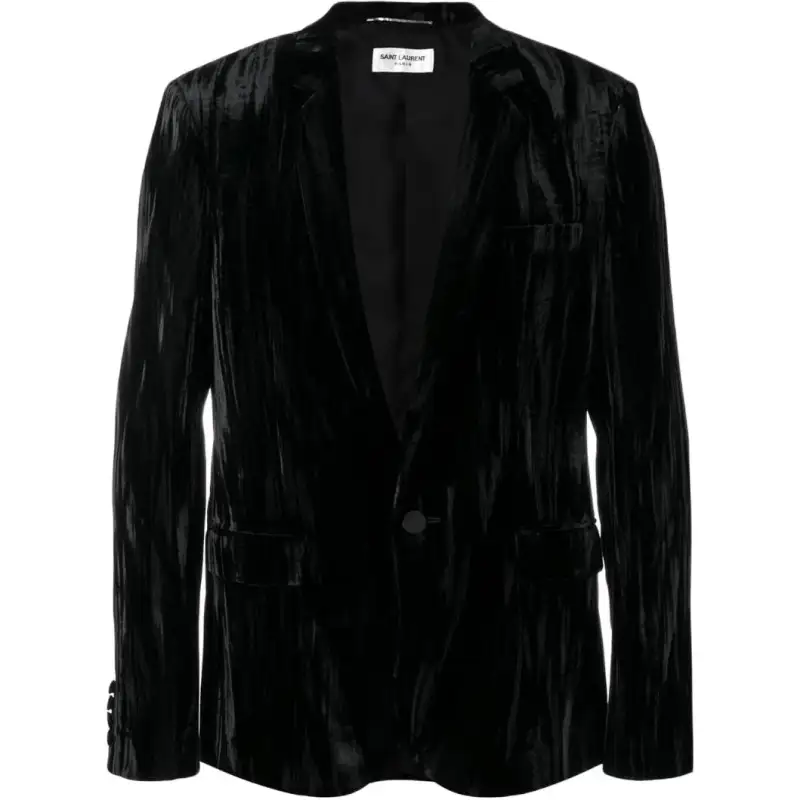 SAINT LAURENT Business Suits Men's Black Suit Collar Moderate Business Suit