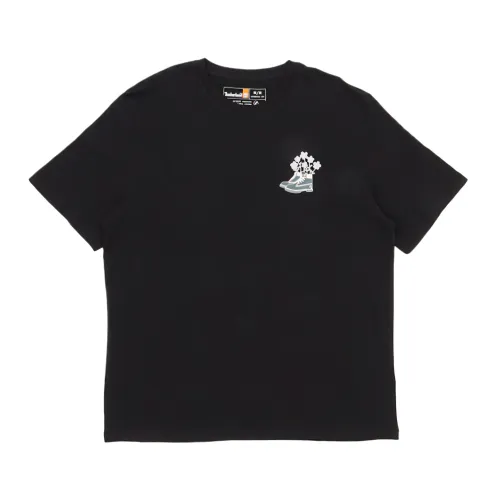 Timberland T Shirts Men's Black Crew Neck Moderate Straight Fit