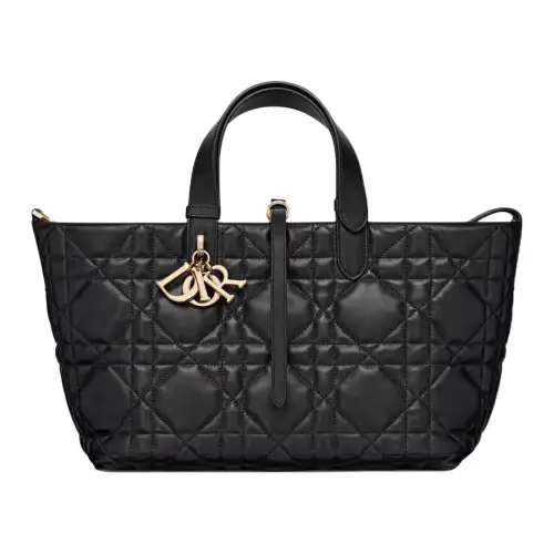 DIOR Toujours Cow Leather Native Handbag Medium Women's Black