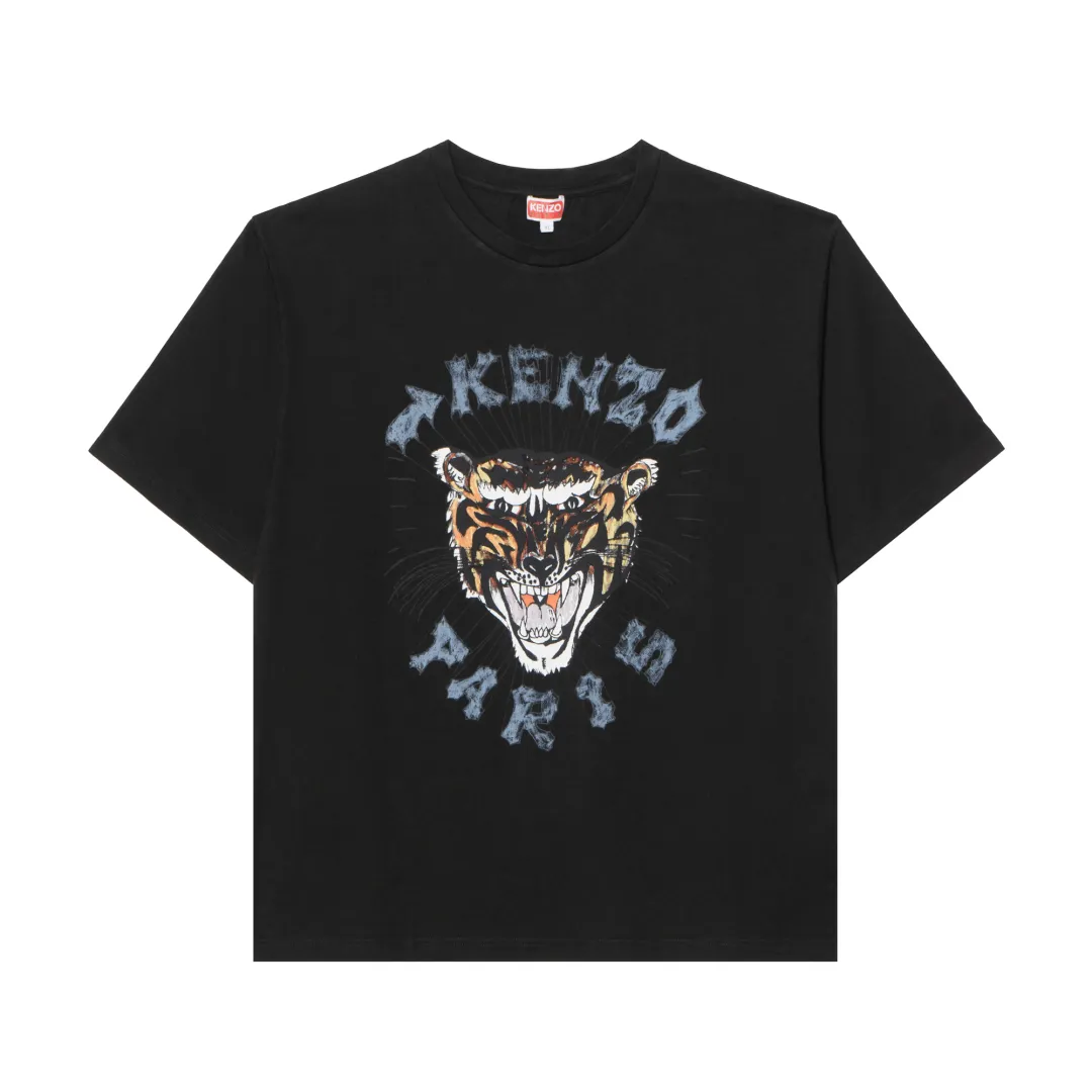 KENZO Logo Tiger Printed Crewneck T Shirt
