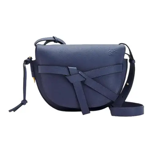 LOEWE Casual Pebble Calfskin Handbag, Shoulder Bag Small Women's Ocean