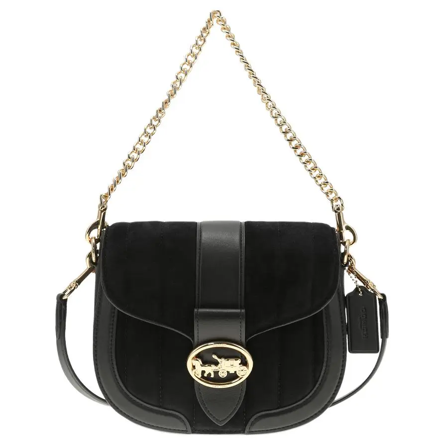 COACH Cow Leather Crossbody Bag, Shoulder Bag Small Women's Black