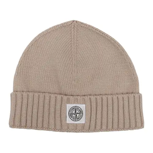 Stone Island Logo Patch Ribbed Beanie