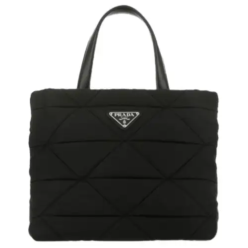 PRADA Thickened Nylon Shopping Bag Handbag Unisex Black