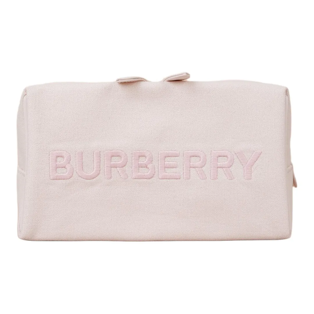 Burberry Large Capacity Pink Canvas Makeup Bags