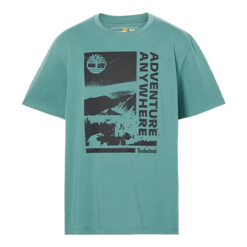 Timberland T Shirts Men's Green Crew Neck Moderate