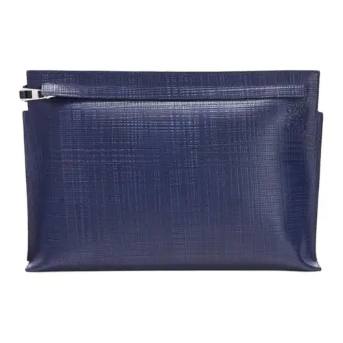 LOEWE Calfskin Clutch Women's Marine Blue