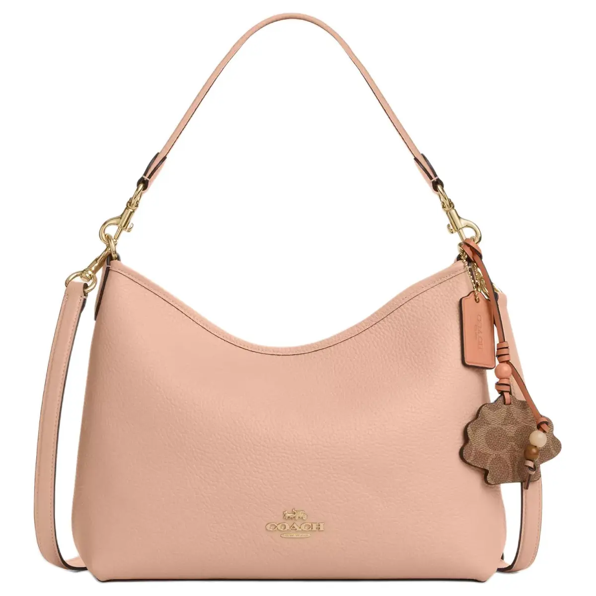 COACH LAUREL Cow Leather Shoulder Bag Large Women's Pink