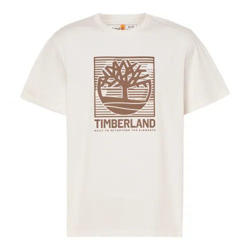 Timberland T Shirts Men's White Crew Neck Moderate Straight Fit
