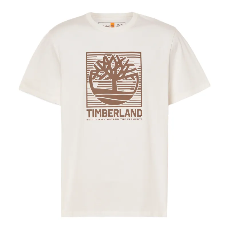 Timberland T Shirts Men's White Crew Neck Moderate Straight Fit