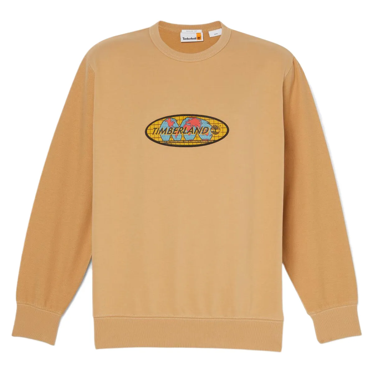 Timberland Sweatshirts Unisex Beige Yellow Crew Neck Moderate