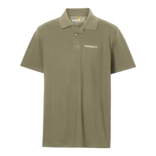 Timberland Polo Shirts Men's Green Polo Collar Moderate