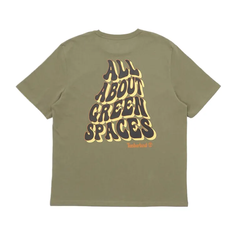 Timberland T Shirts Unisex Green Crew Neck Moderate Straight Fit