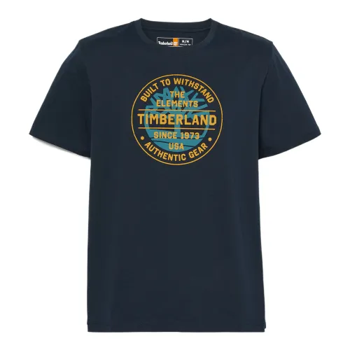 Timberland T Shirts Men's Black Crew Neck Moderate Straight Fit